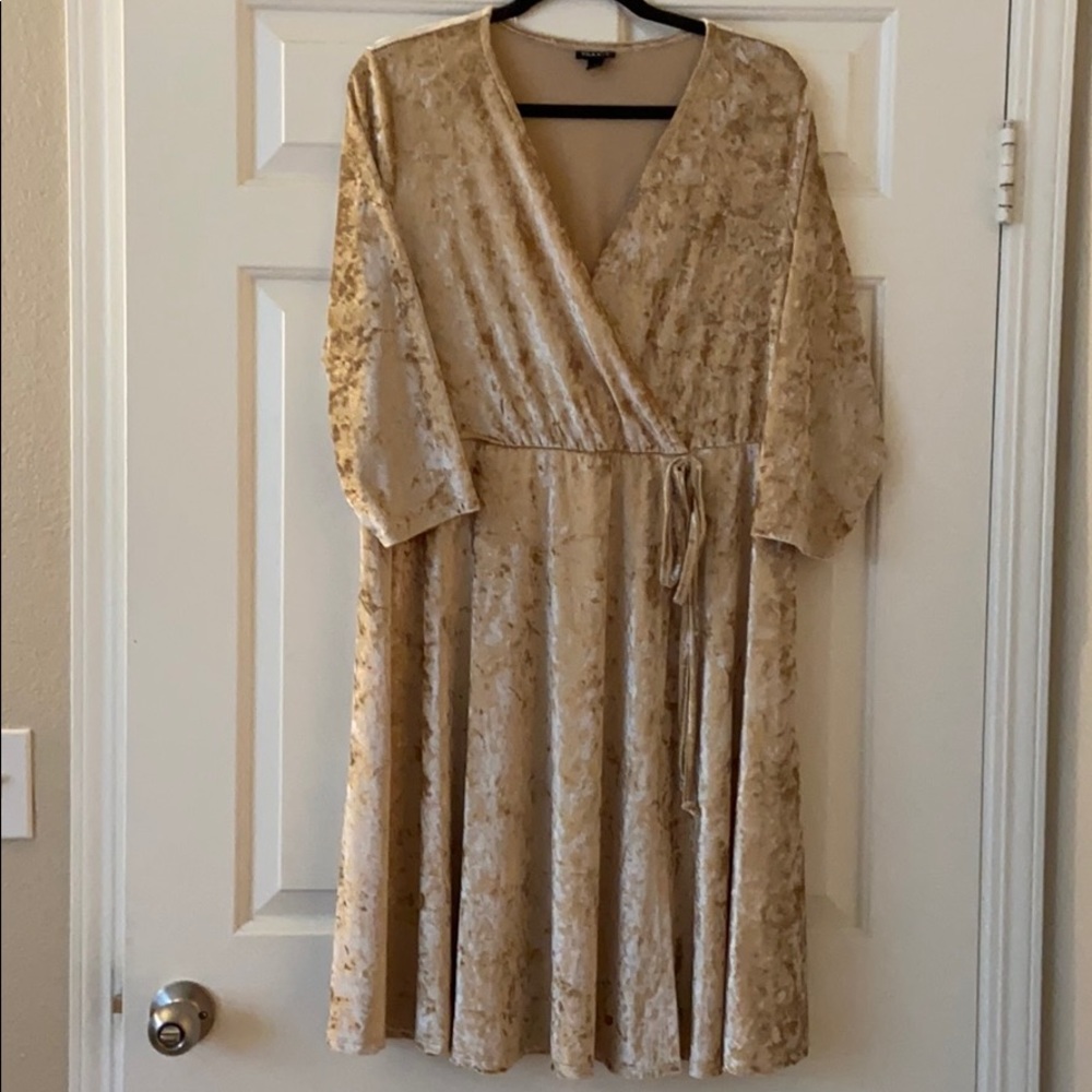 Torrid Light Brown Velvet Midi Dress